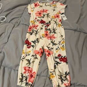 Old Navy Floral Kids Romper - Cream, Red, Yellow